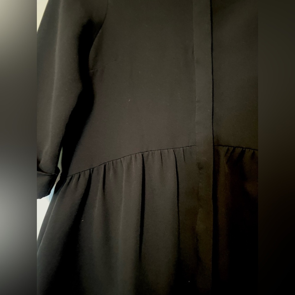 Tuckernuck Black Stretch Crepe Royal Shirt Dress 3/4 Sleeves- Small - Picture 11 of 16
